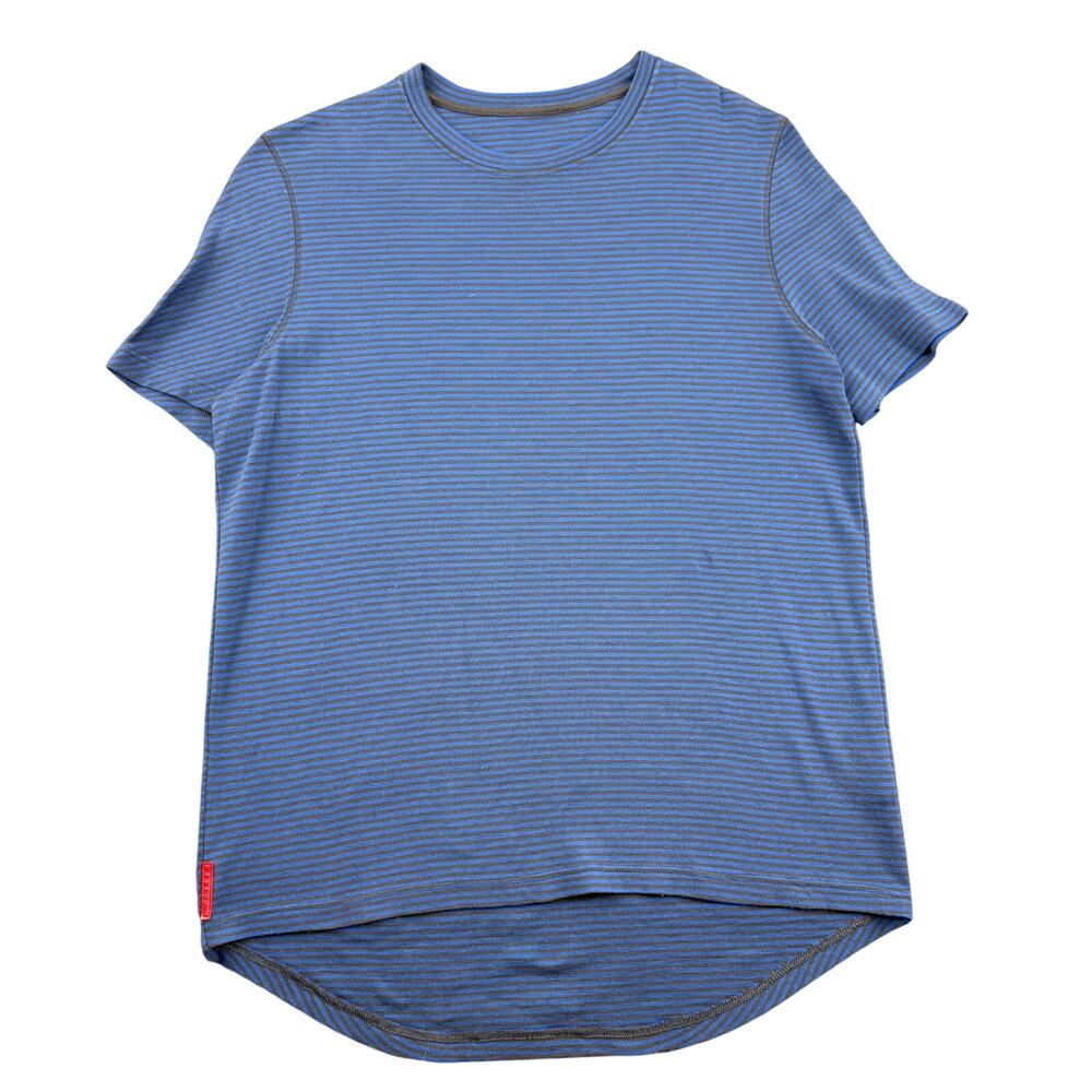 VTG Y2K Prada Sport Striped Drop Hem T Shirt Men's Large Red Tab Made in Italy